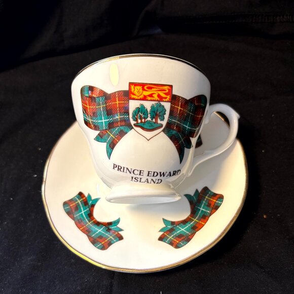 Crown Warwick China Cup and Saucer - Prince Edward Island - Picture 1 of 4
